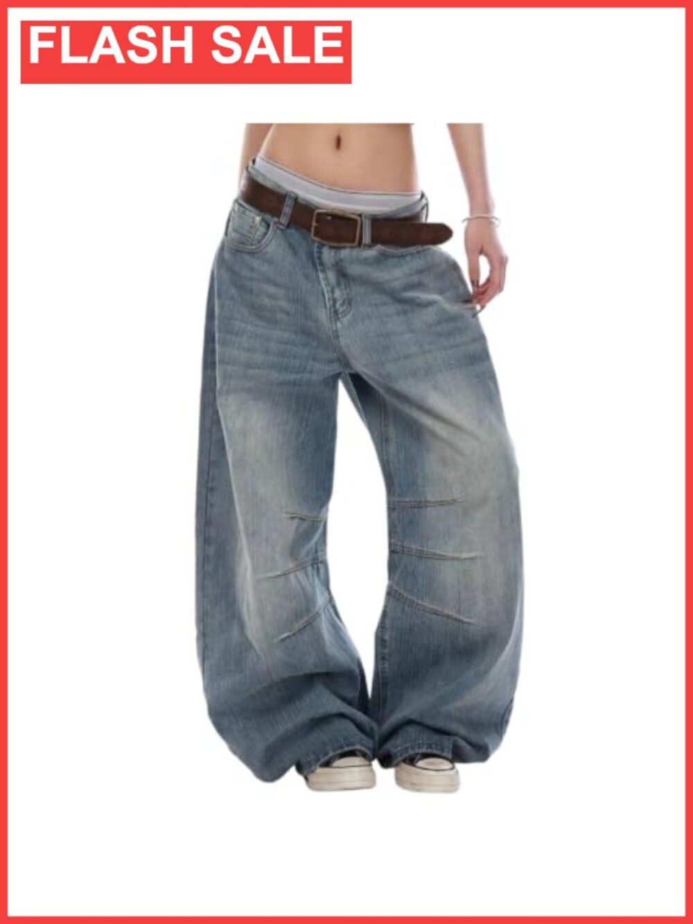 High Rise Barrel Wide Leg Baggy Jeans Loose Soft Denim Pockets Streetwear